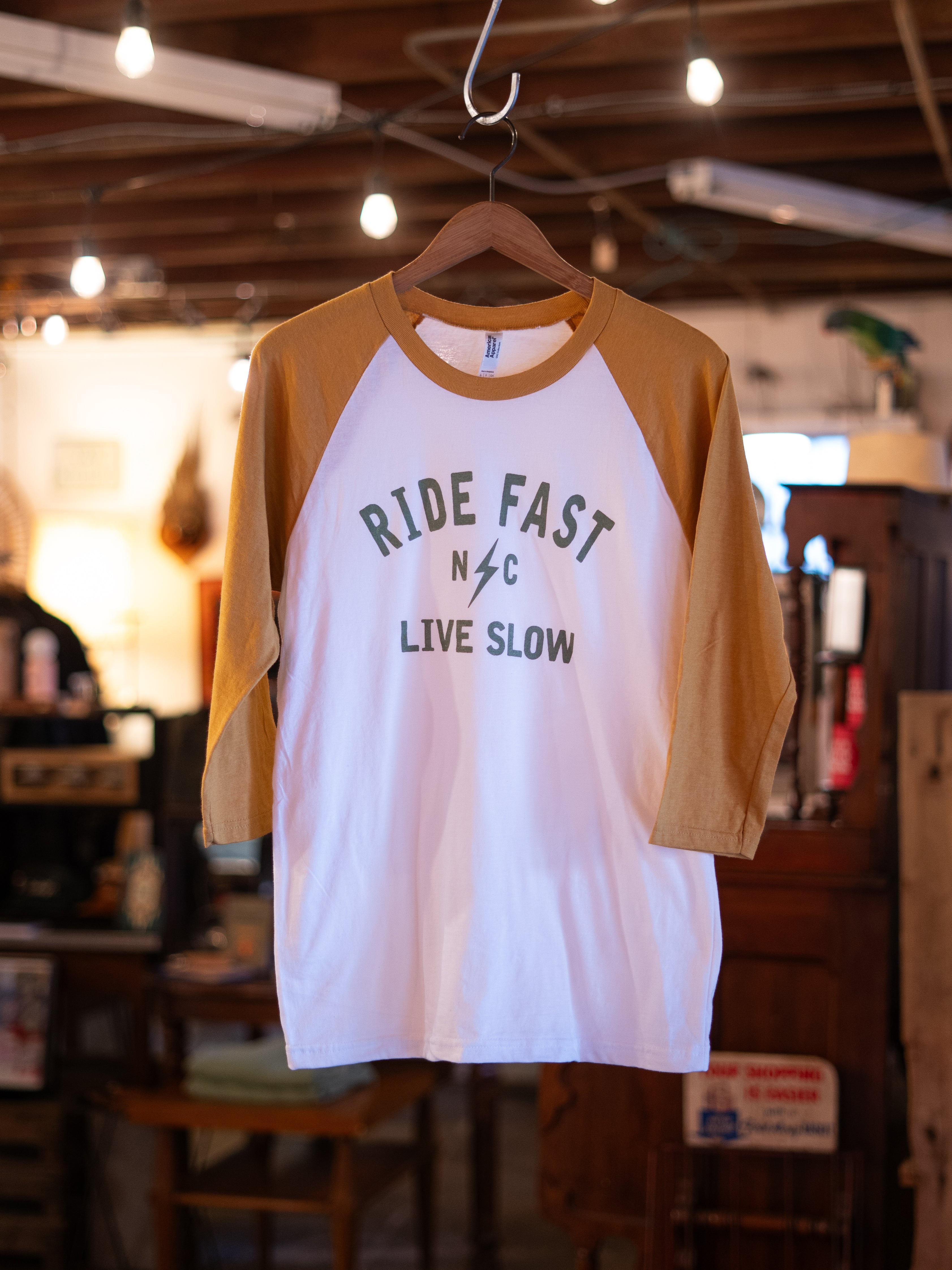 Ride Fast Live Slow Baseball Tee