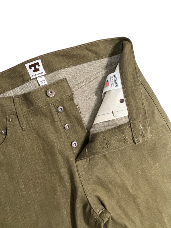 Ankara Mid Rise Straight Leg Jean: Olive/Brown