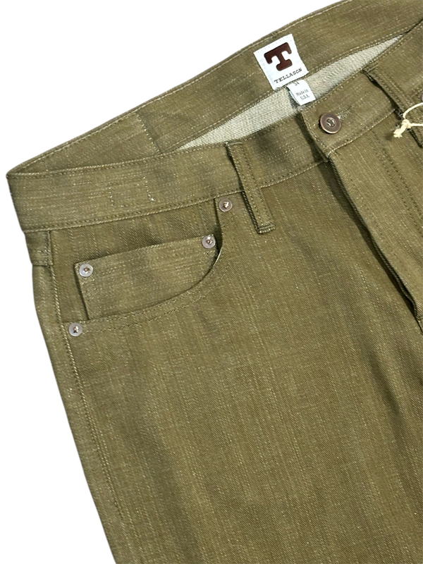 Ankara Mid Rise Straight Leg Jean: Olive/Brown