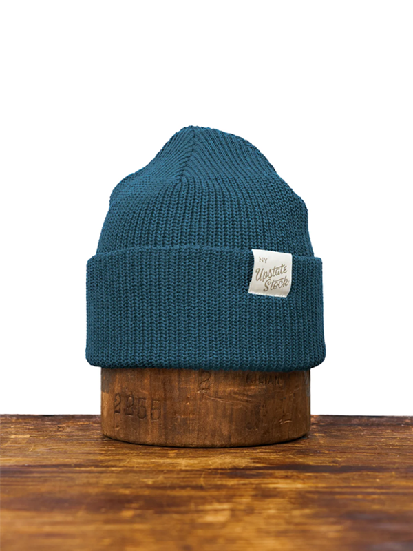 Aqua Upcycled Cotton Watchcap: One Size