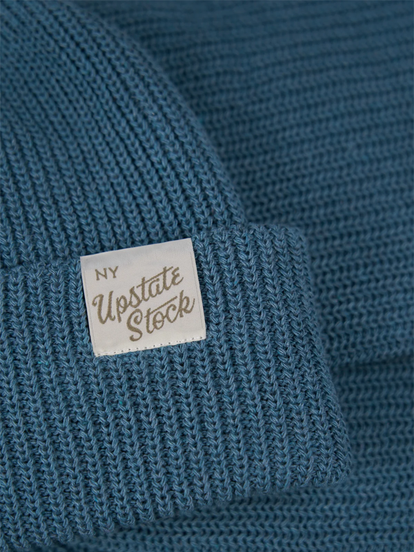 Aqua Upcycled Cotton Watchcap: One Size