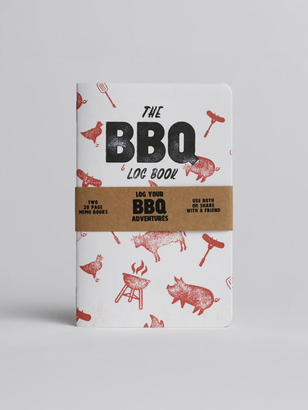 Set of 2 BBQ log books designed for tracking grilling sessions, recording recipes, smoking times, and perfecting barbecue techniques.