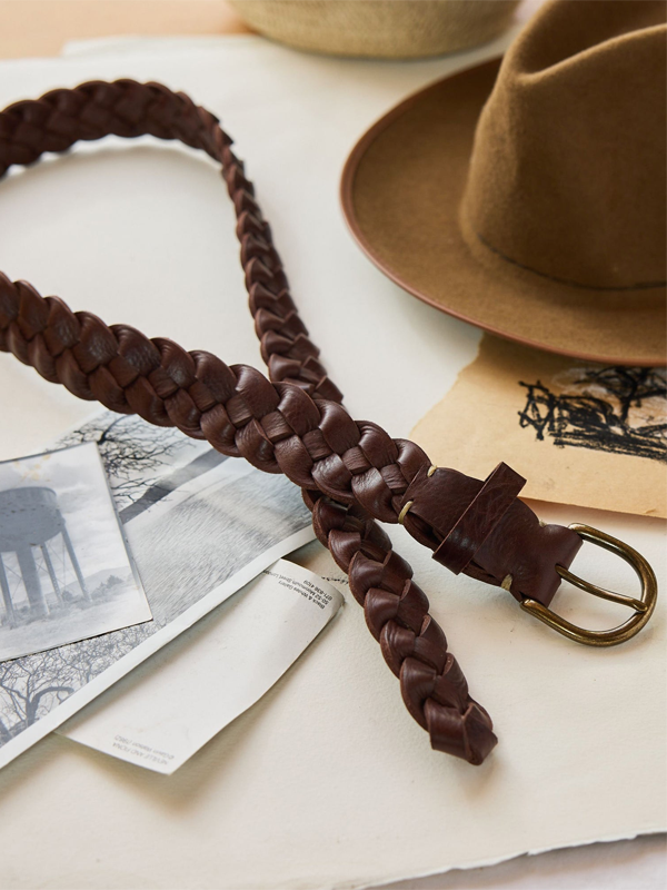 The Braided Belt: Dark Brown