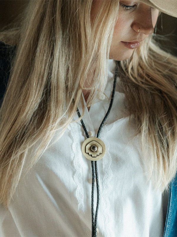 Tacoma Bolo Tie: Black/Turquoise