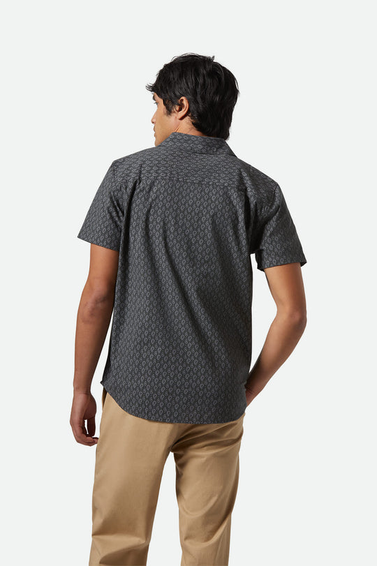 Charter Print S/S Shirt: Washed Black/Paisley