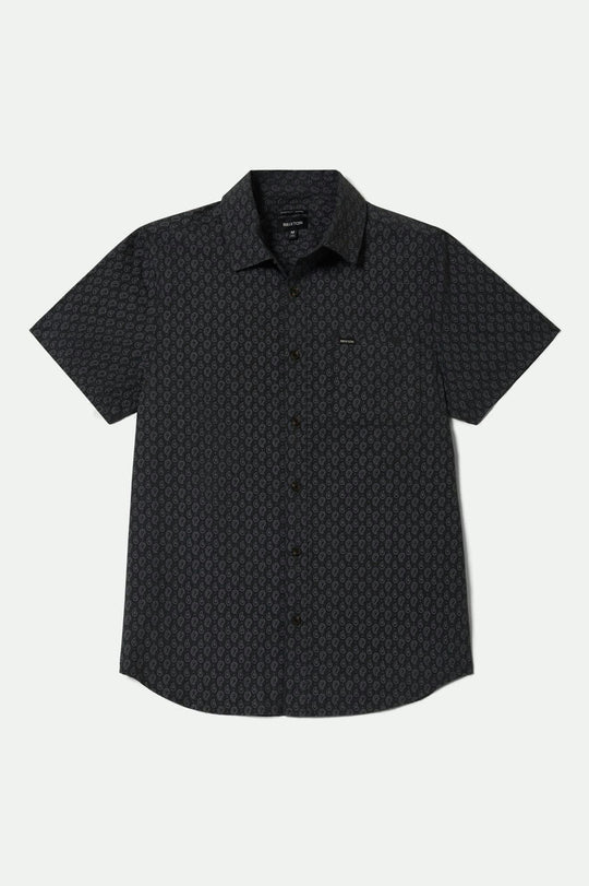 Charter Print S/S Shirt: Washed Black/Paisley