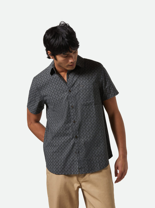 Charter Print S/S Shirt: Washed Black/Paisley