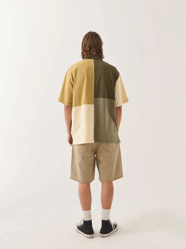 Deco Relaxed Polo S/S Tee: Tonal Color Block