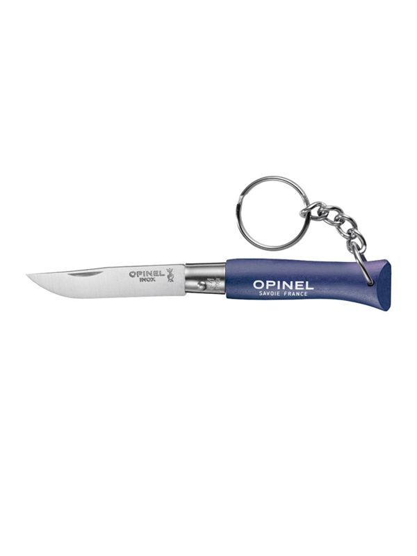 Stainless Steel No. 04 Folding Knife Keyring: Navy Blue