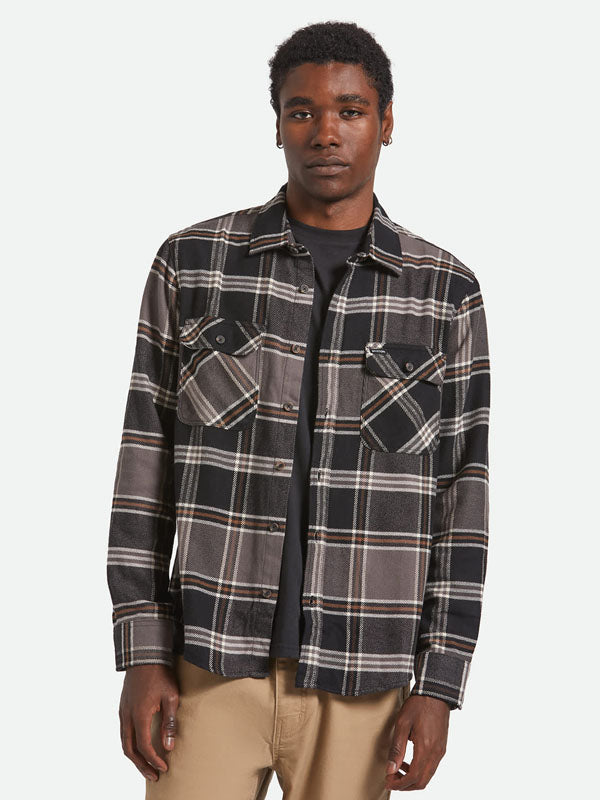 Bowery Flannel: Black/Charcoal/Pinecone