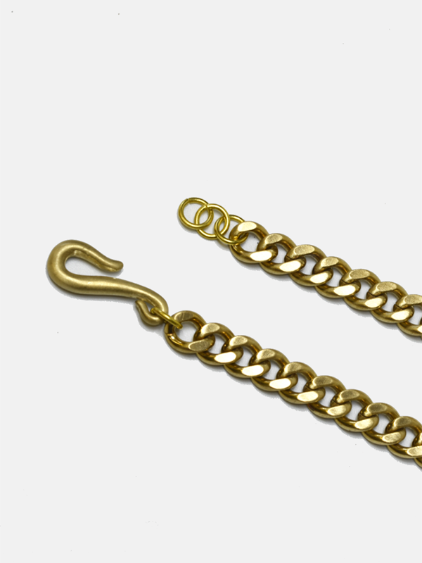 Curb Chain Bracelet with Fish Hook: Brass