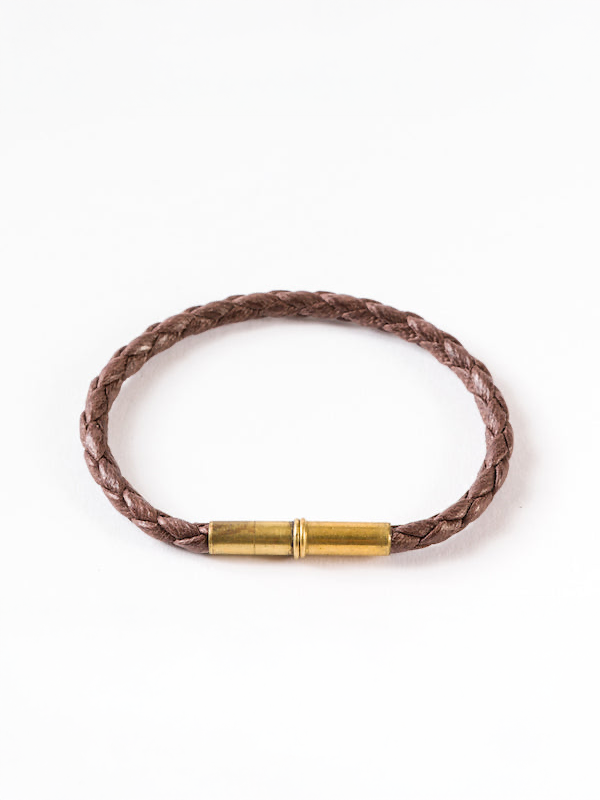Flint Single Waxed Canvas Bracelet: Brown (Assorted Sizes)