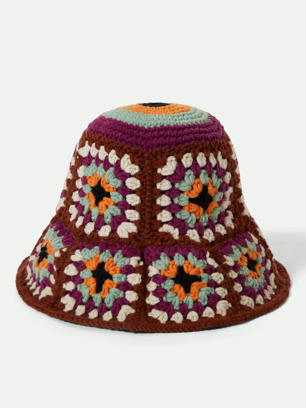 Crochet Knit Bucket Hat: Multi Color