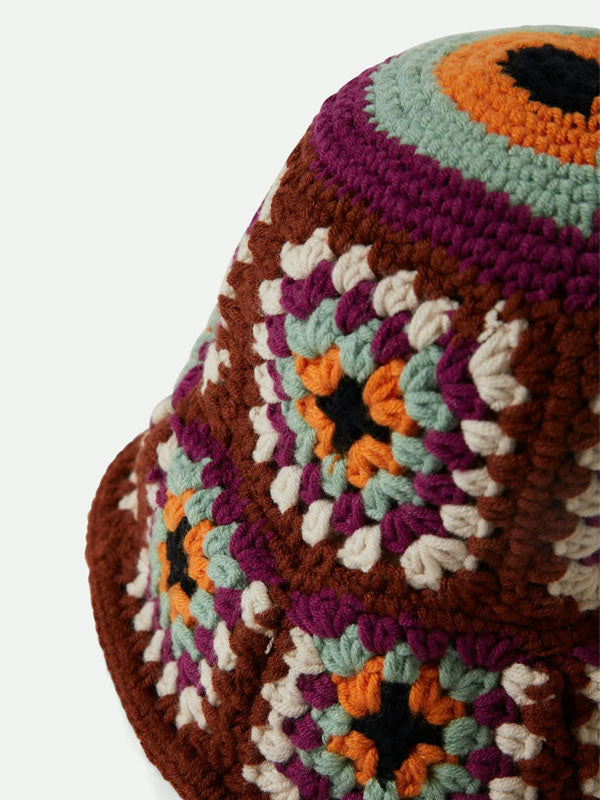 Crochet Knit Bucket Hat: Multi Color