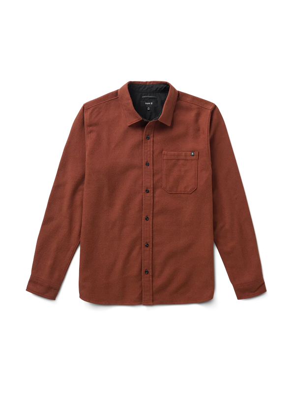 Crossroads Organic Cotton Flannel: Red Clay Herringbone