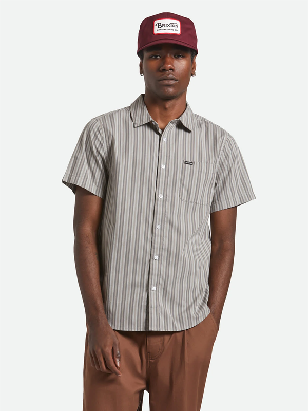 Charter Stripe Shirt: Charcoal Grey