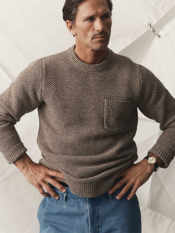 Crawford Crew Sweater: Coffee Twist
