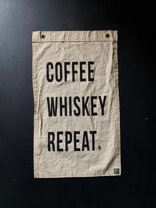Coffee Whiskey Repeat Flag: Cream