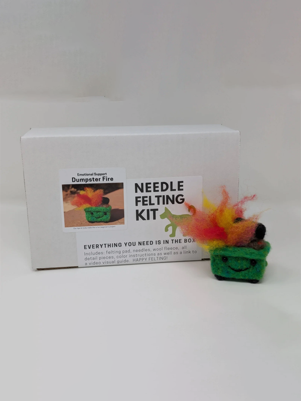 Needle Felting DIY Kit: Dumpster Fire