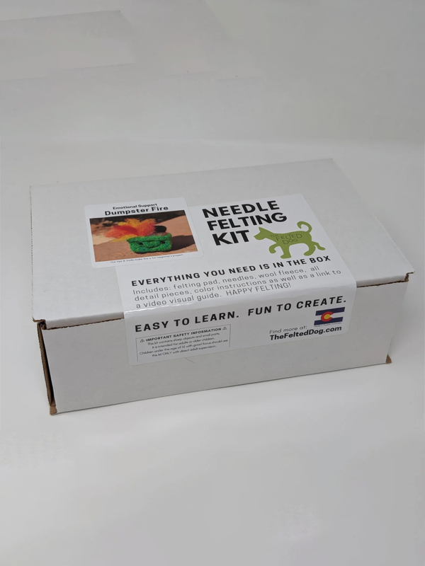 Needle Felting DIY Kit: Dumpster Fire