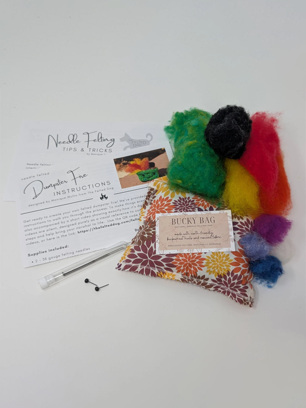 Needle Felting DIY Kit: Dumpster Fire