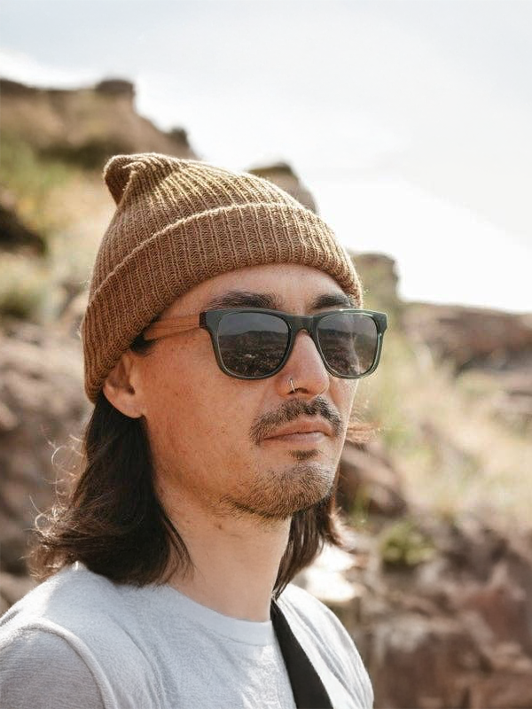 Trail Sunglasses: Fern/Walnut/Basic Polarized Grey