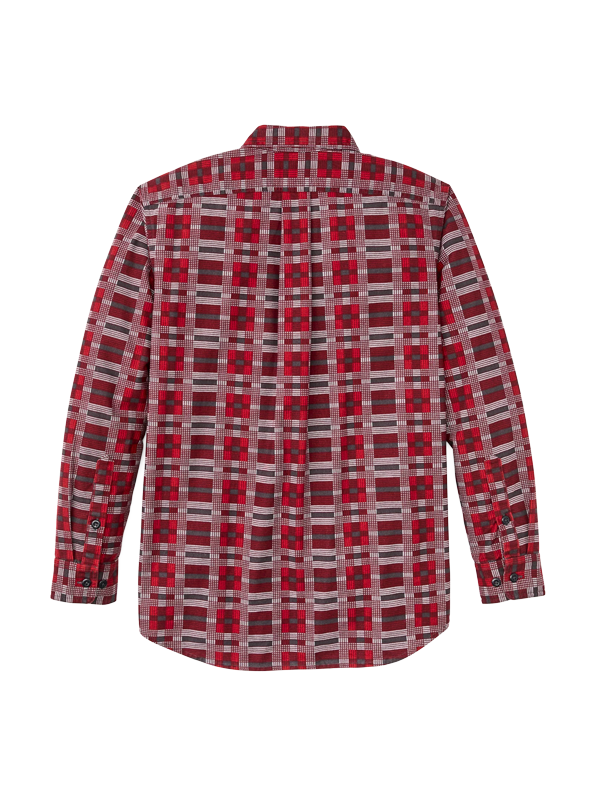Field Flannel Shirt: Burgundy/Red Plaid