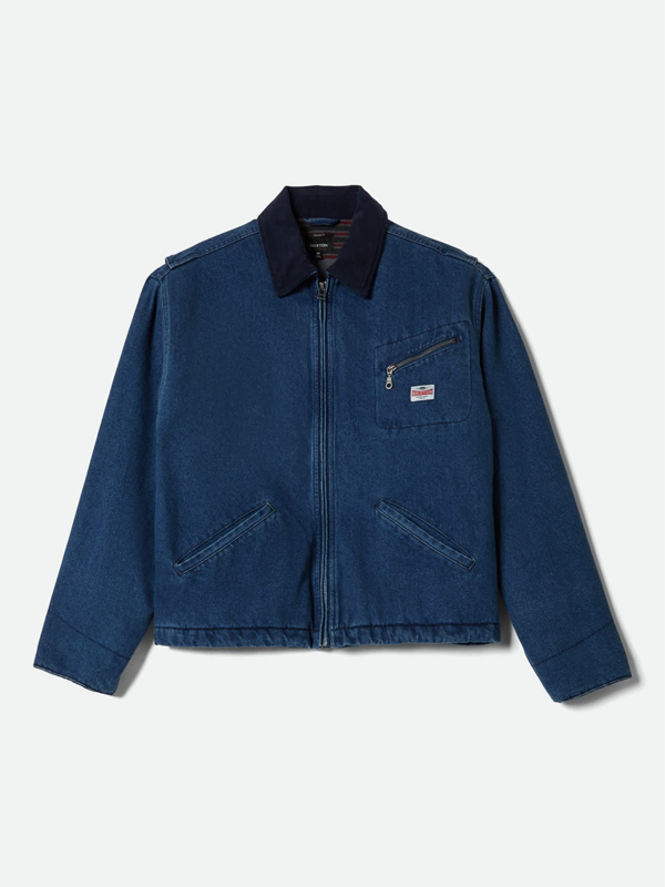 Altered Threads Lined Garage Jacket: Medium Wash Denim