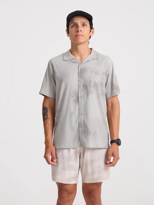 Bless Up Trail Button Up Shirt: Ghost Grey