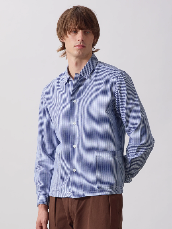Gingham Waiter Shirt: Blue