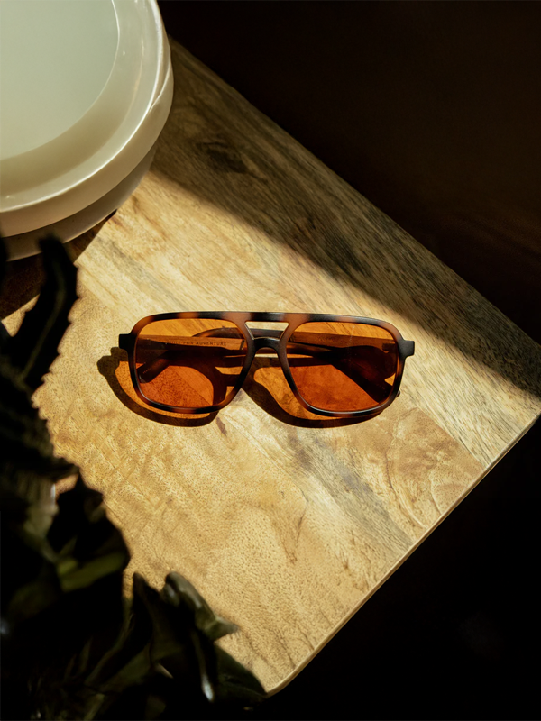 Glacier Sunglasses: Matte Tortoise/Basic Polarized Brown
