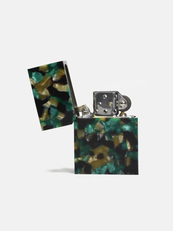 Green Confetti Zippo Style Lighter: Green