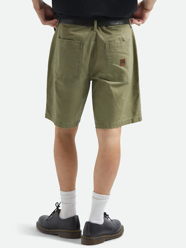 Surplus Vintage Wash Herringbone Short: Washed Olive Green
