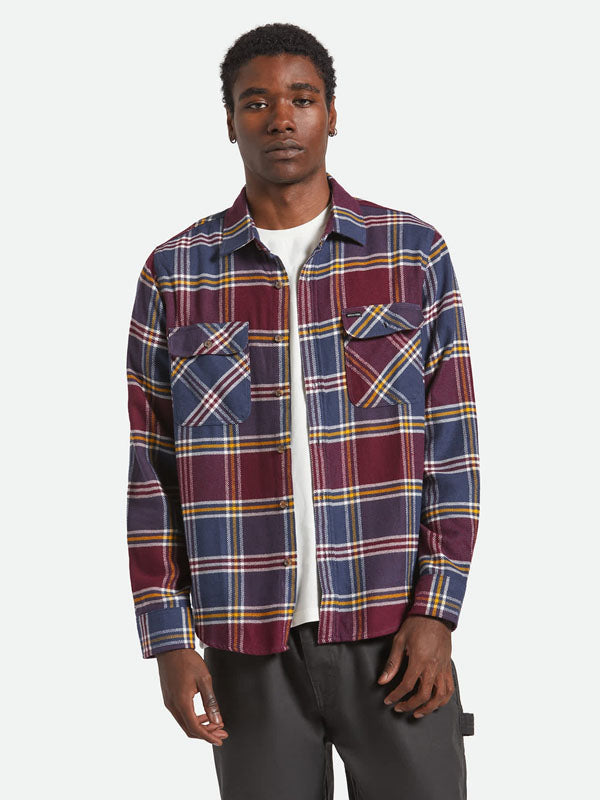 Bowery Flannel: Mood Indigo/Port/Saffron