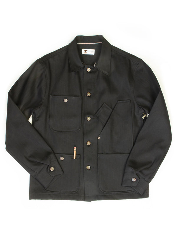 13.5 oz. Selvedge Coverall Jacket: Black