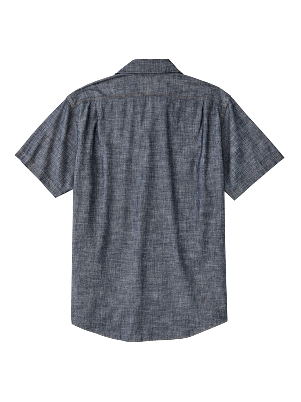 Short Sleeve Chambray Shirt: Rinsed Indigo