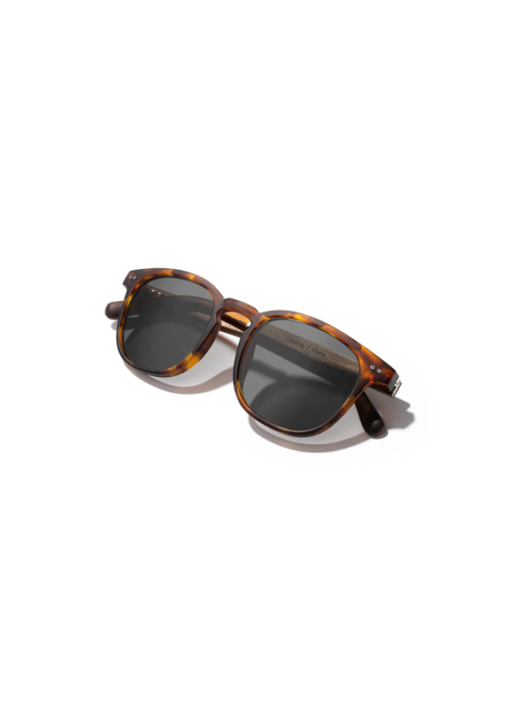 Topo Sunglasses: Matte Tortoise/Walnut Basic Polarized Brown
