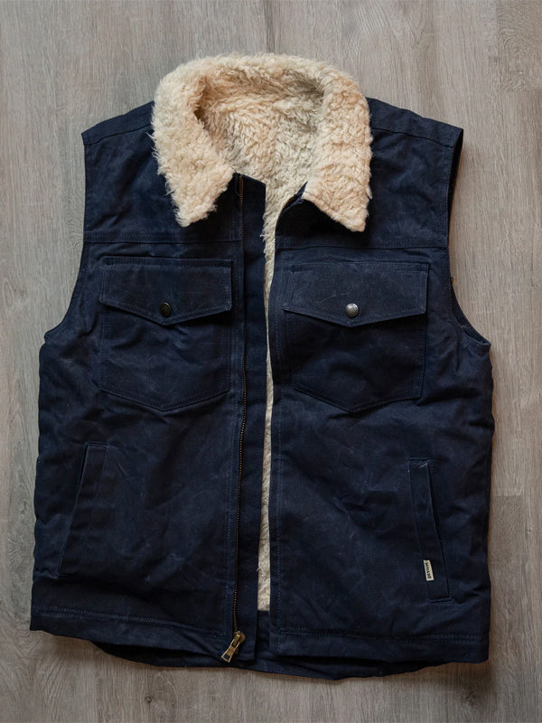 Rover Waxed Canvas Vest: Midnight (FINAL SALE)
