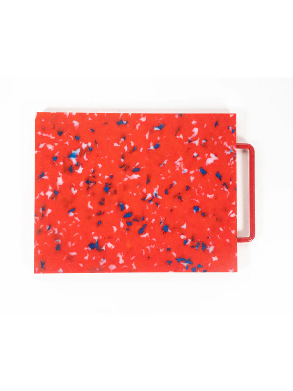 Large Cutting Board: Modernist Red (Red Handle)