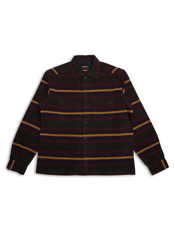 Moto Stripe Shirt: Multi Stripe – A dynamic blend of bold, colorful stripes for a striking, retro-inspired look.