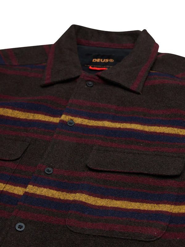 Moto Stripe Shirt: Multi Stripe – A dynamic blend of bold, colorful stripes for a striking, retro-inspired look.