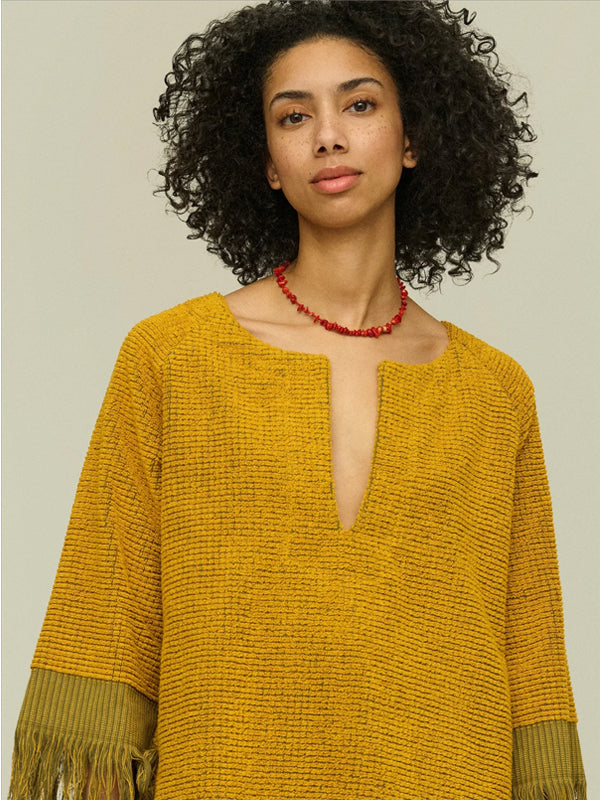 Odilia Terry Dress: Mustard (FINAL SALE)