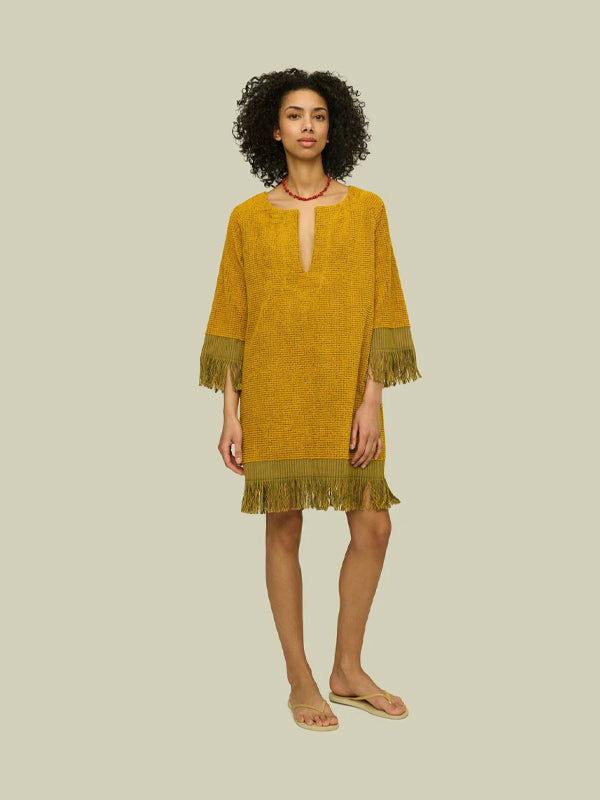 Odilia Terry Dress: Mustard (FINAL SALE)