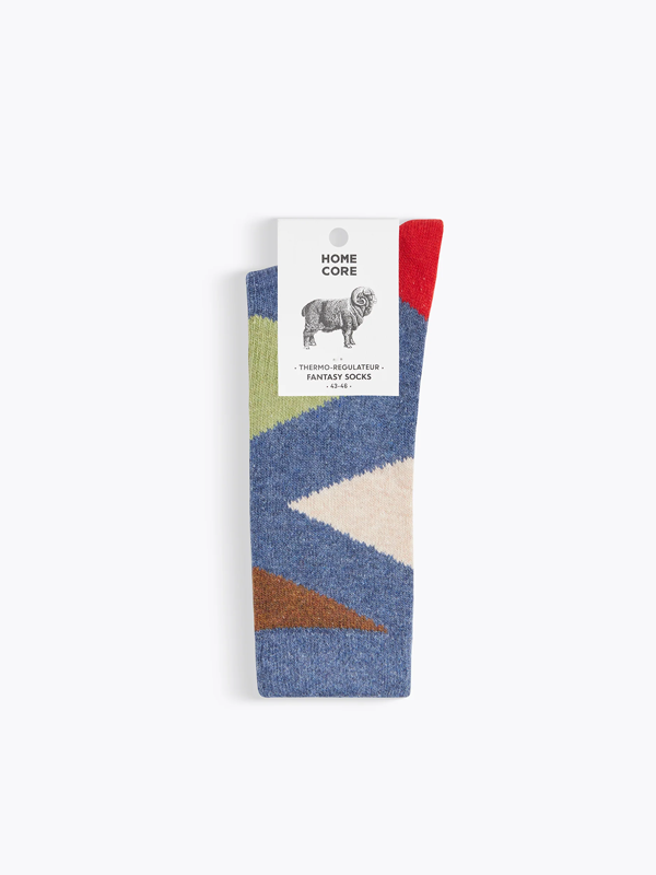 Fantasy Chaussette Triangle Socks: Navy-Multi