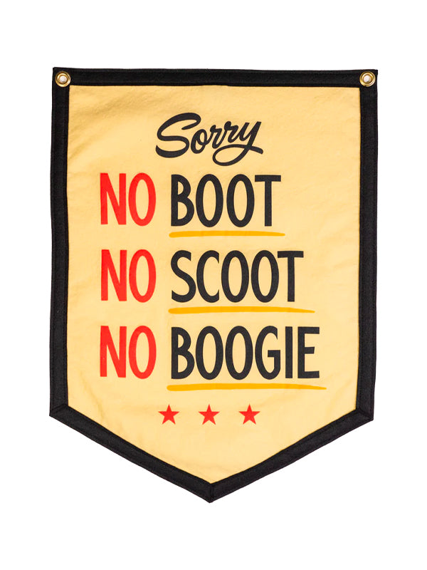 No Boot No Scoot No Boogie Camp Flag: Holy Smokes x Oxford Pennant
