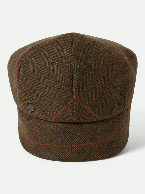 Hooligan Fleece Lined Earflap Snap Cap: Bronze/Black/Red