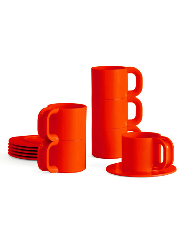 Orange Hellerware Max 2 Cups & Saucers