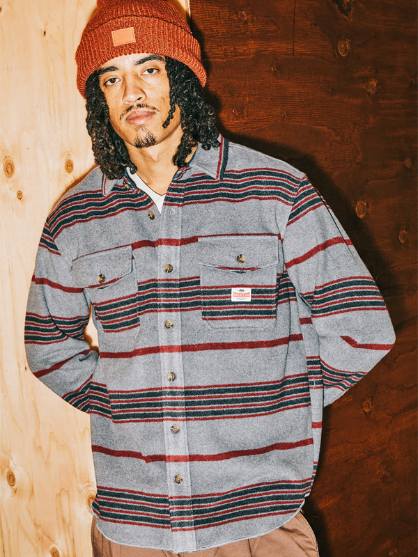 Altered Threads Overshirt: Multi Blanket Stripe