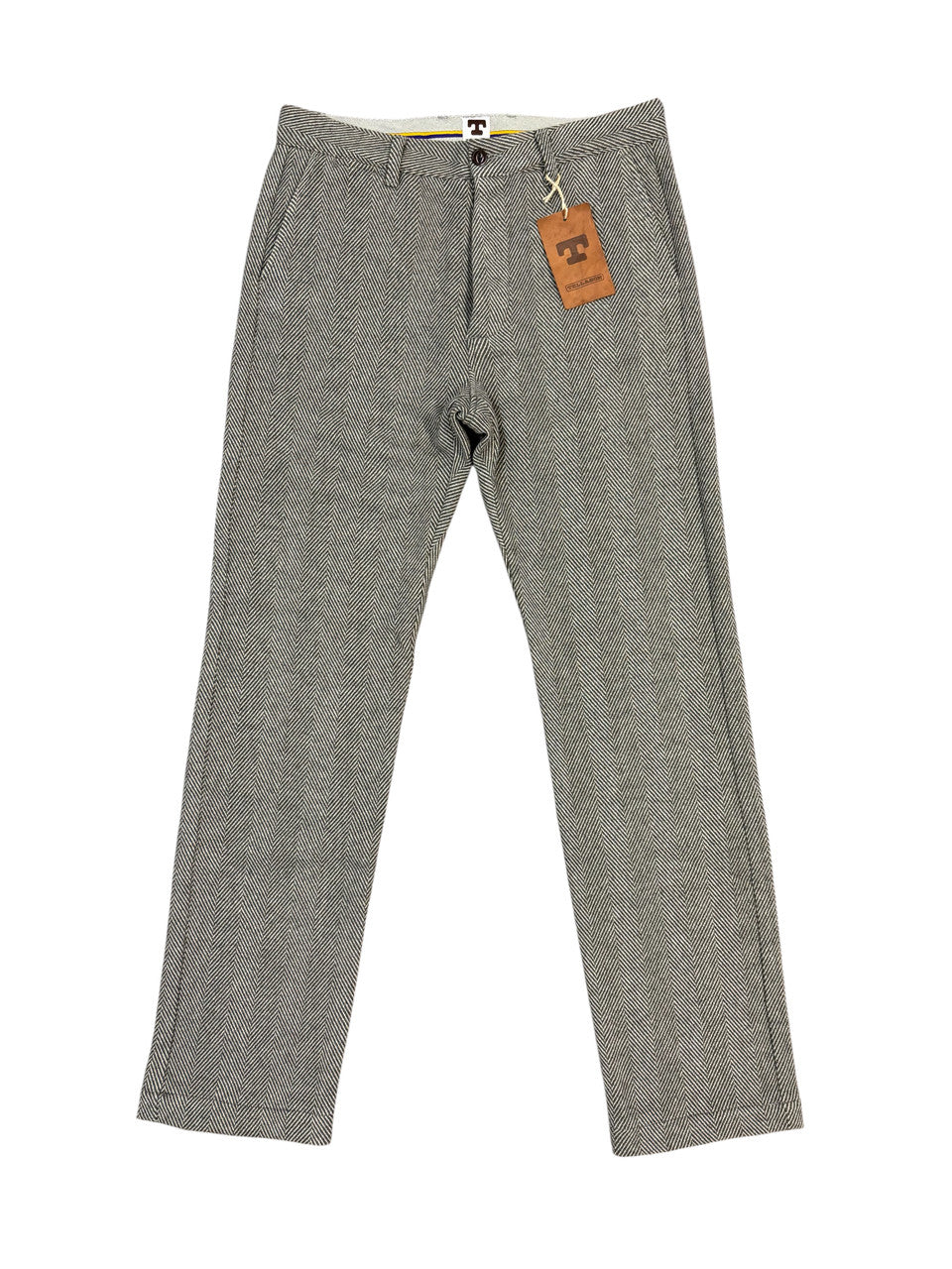 Straight Leg Button Fly Pant: Herringbone