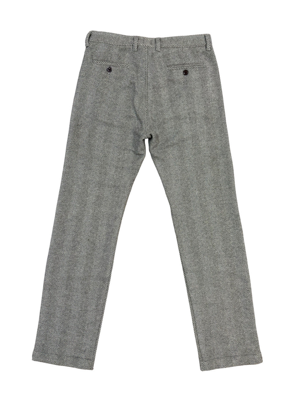 Straight Leg Button Fly Pant: Herringbone